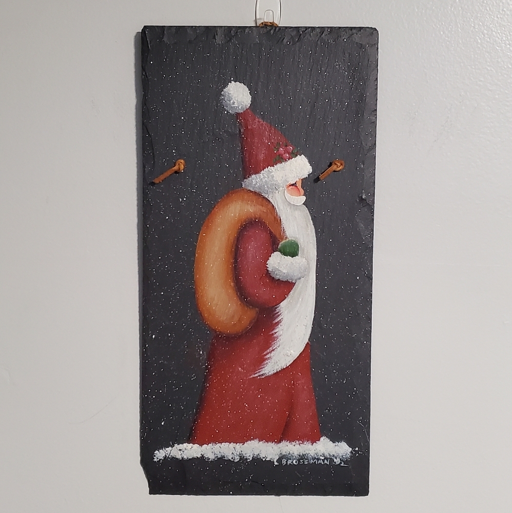 Hand Painted Santa Slate